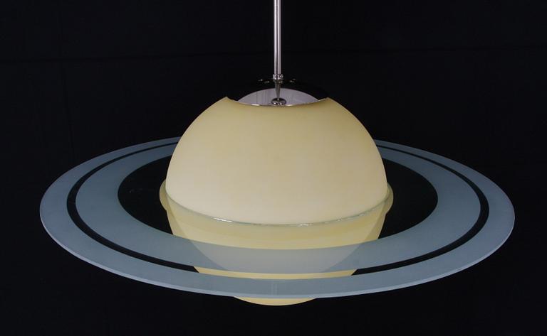 TAKLAMPA, Saturnusmodell, 1900/2000-tal. H 67, diam 60.