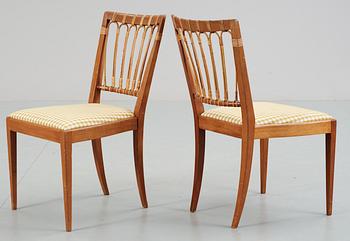 A set of six Josef Frank mahogany and , bamboo and ratten chairs, Svenskt Tenn,