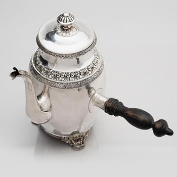 Arvid Öhrn, kaffekanna, silver, Gävle 1844.
