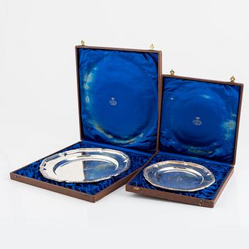 Pair of dishes, silver, GAB, Malmö 1931-32.