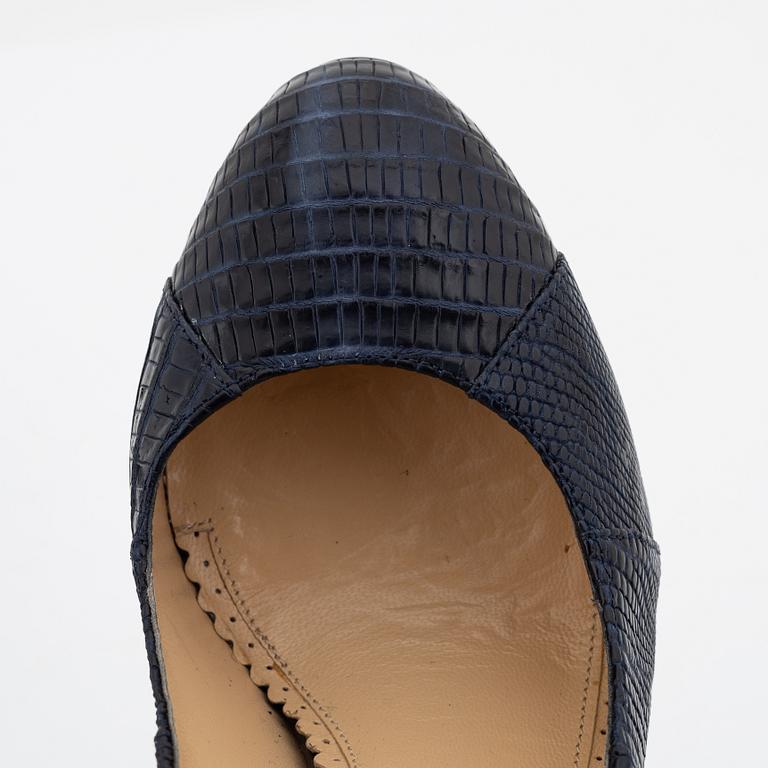 Charlotte Olympia, a pair of reptile leather pumps, size 37.