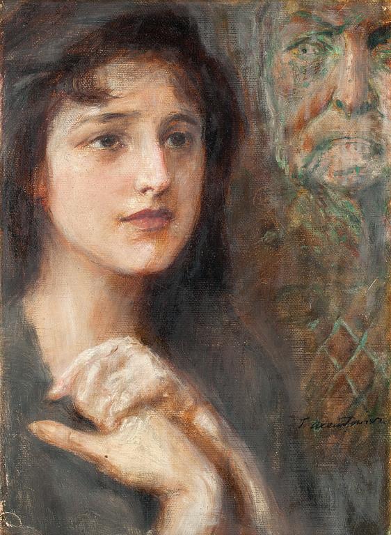 Teodor Axentowicz, Young woman being watched.