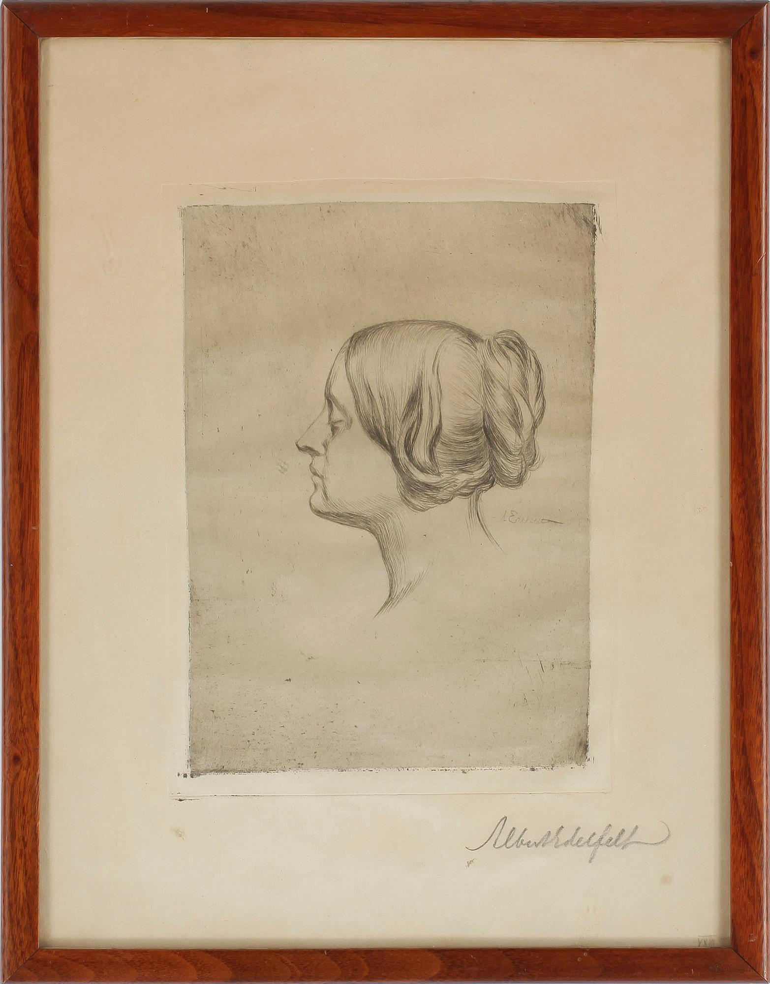 ALBERT EDELFELT, etsning, signerad.