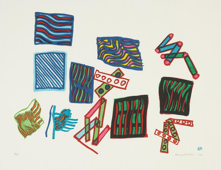 Lennart Rodhe, färgserigrafi, 1971, signerad 18/75.