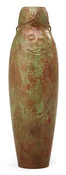 571. A Hugo Elmqvist Art Nouveau patinated bronze vase, Stockholm, early 1900's.