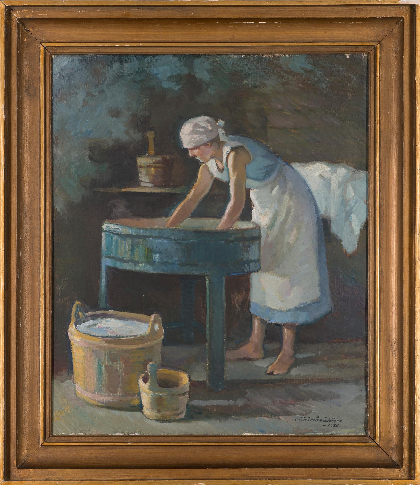 VÄINÖ HÄMÄLÄINEN, A WASHER WOMAN.
