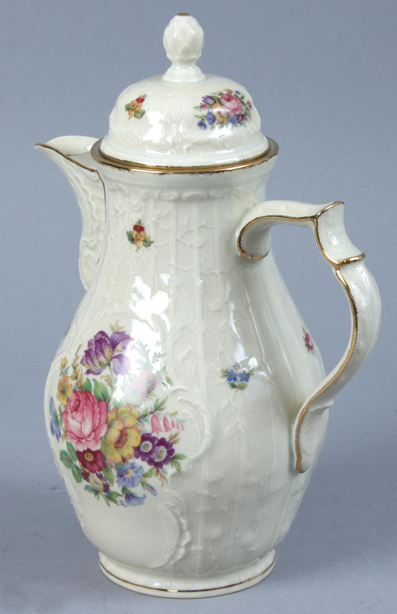 KAFFESERVIS, 27 delar, porslin, "Sanssouci", Rosenthal.
