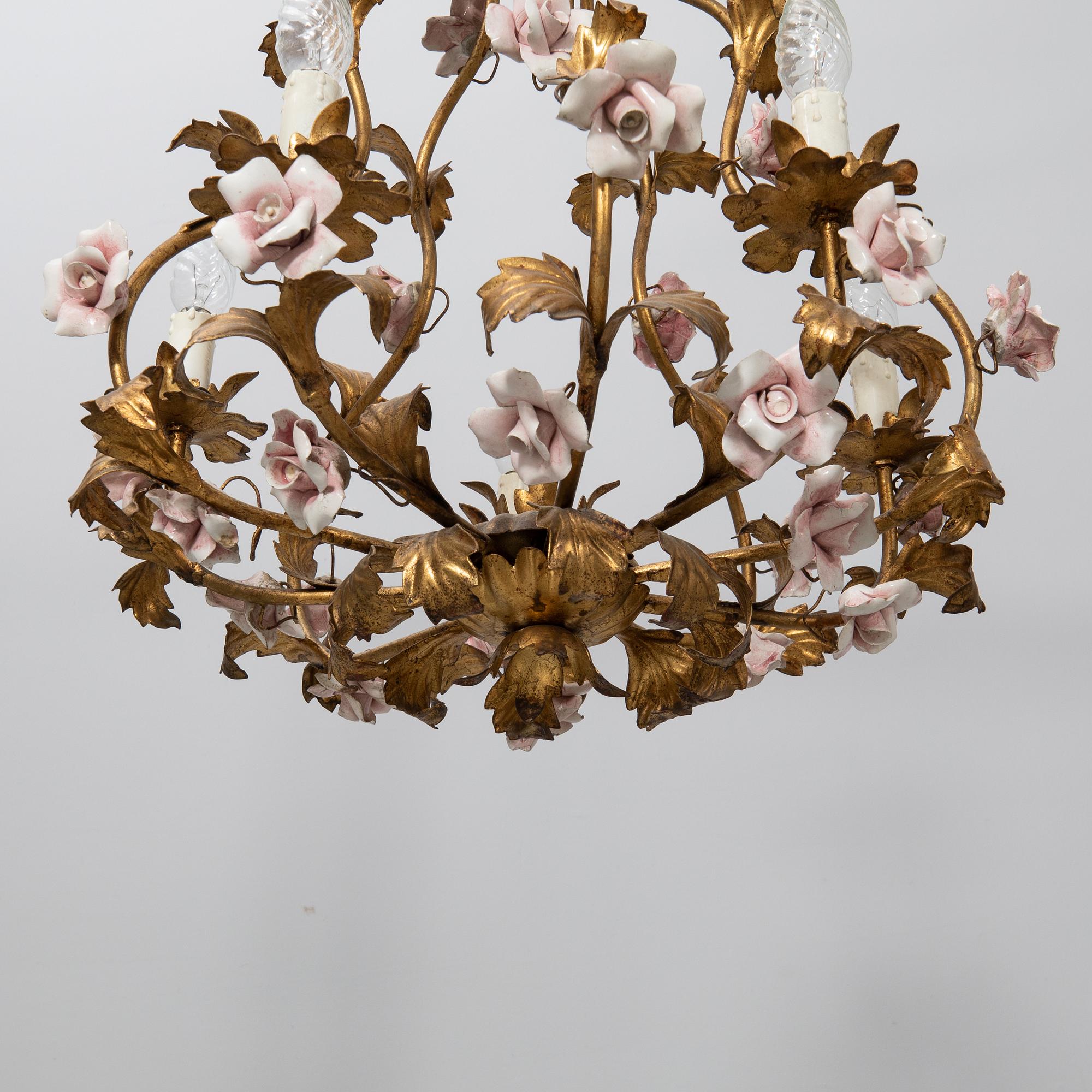 Ceiling lamp Louis XV style, first half of the 20th century.