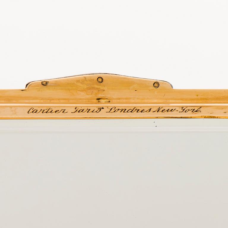 A CARTIER VANITY CASE, 18K gold, enamel, rose cut diamonds. 1930s.