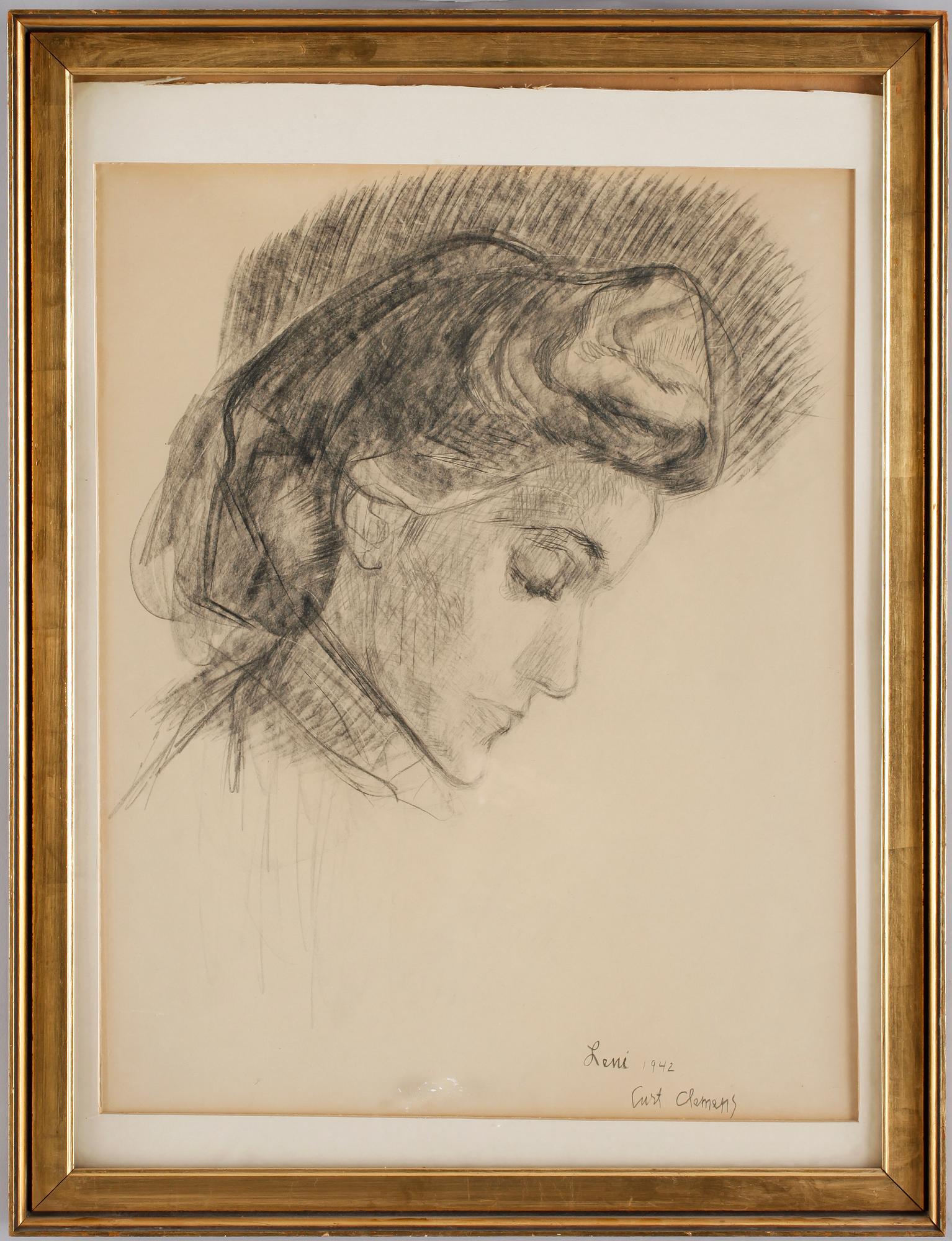 CURT CLEMENS, teckning, sign och dat 1942.
