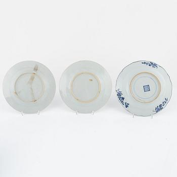 Tallrikar, 9 st, porslin, Kina, Qianlong (1736-95).