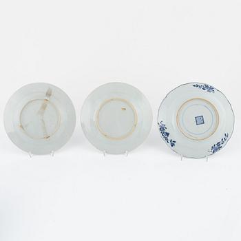 Nine blue and white porcelain plates, China, Qianlong (1736-95).