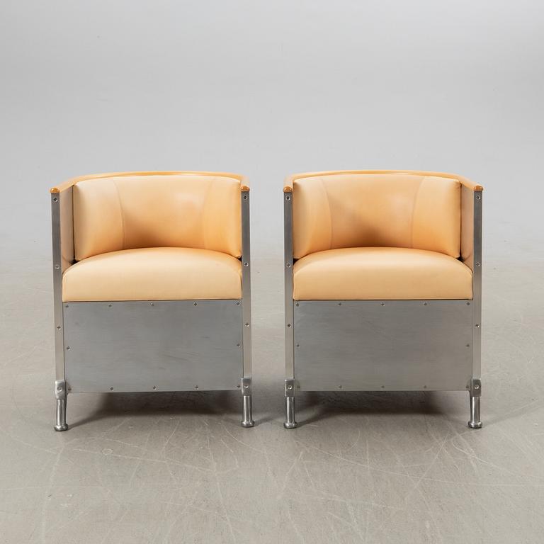 Mats Theselius, Armchairs a pair "Aluminium Chair", for Källemo after 1999.