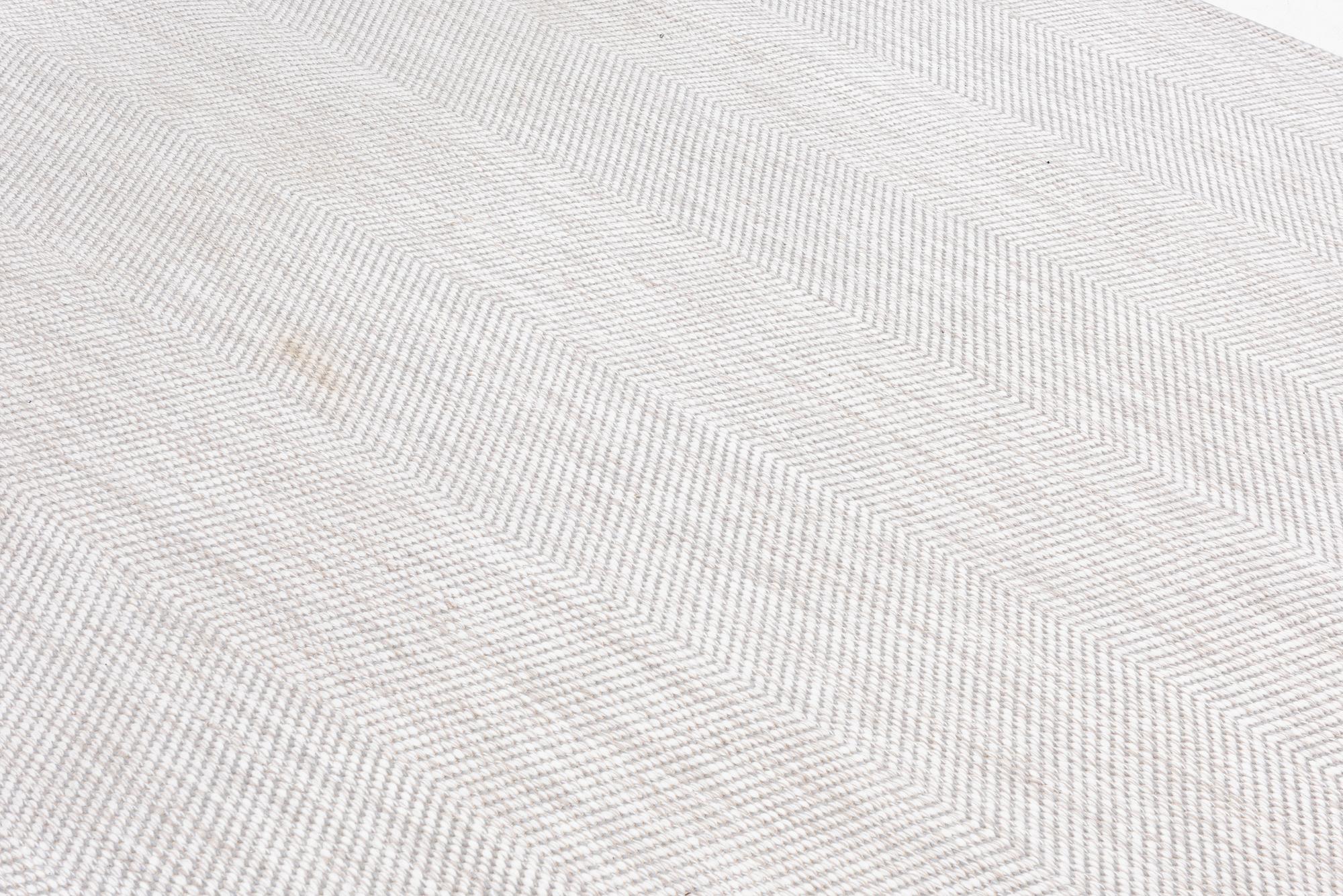 Rug, flat weave, 'Osaka Chevron', Minotti, Italy, approximately 282 x 225 cm.