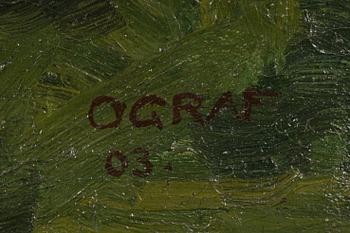 Oskar Graf, Hästar vid mangårdsbyggnad.