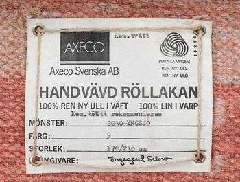 Ingegerd Silow, a flatwoven 'Yngsjö' rug, signed IS, c. 232 x 170 cm.
