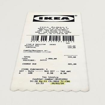 Virgil Abloh, matta "Kvitto", IKEA x Virgil Abloh, "MARKERAD" kollektion, ca 197 x 90 cm.