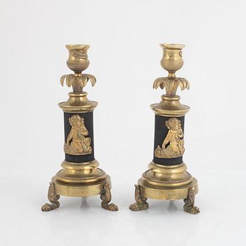 Candlesticks, a pair, 19th century.