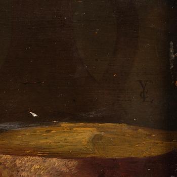 Vincent Laurensz. van der Vinne, Still life with fish, ham, bread, cherries, and glass.