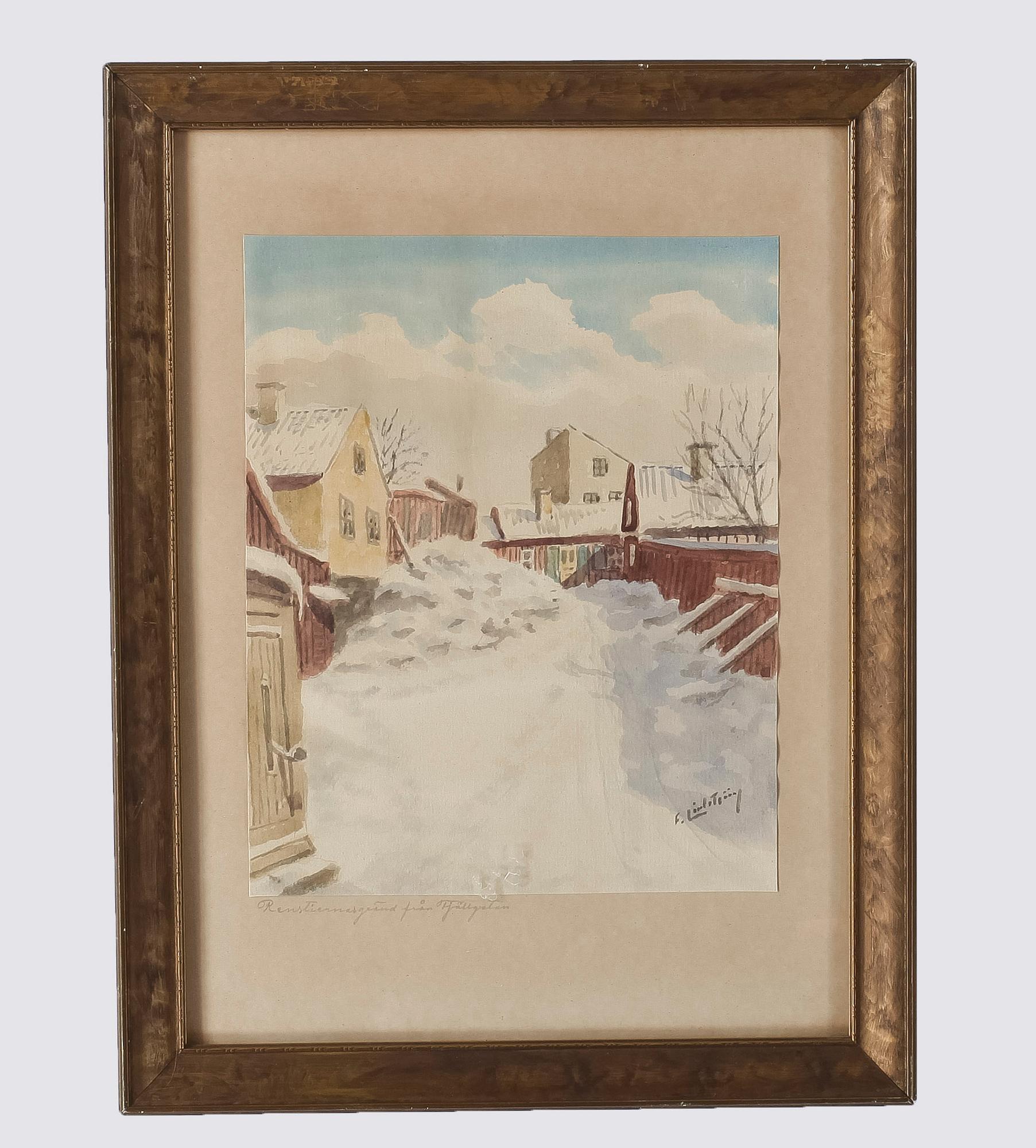 FRANS LINDSTRÖM, akvareller, 7st, Stockholmsvyer, signerade.