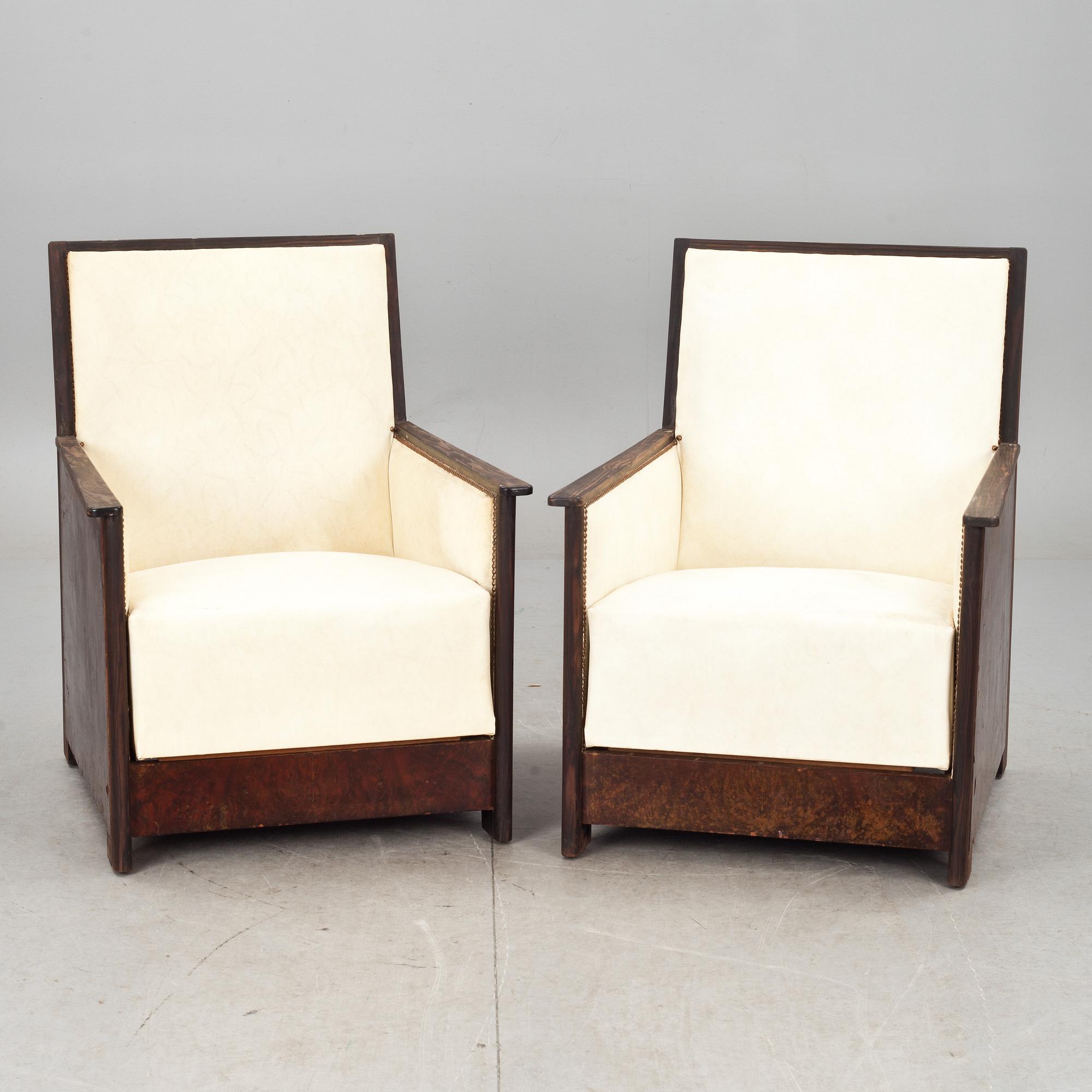 FÅTÖLJER, ett par, Art deco, 1900-talets början.