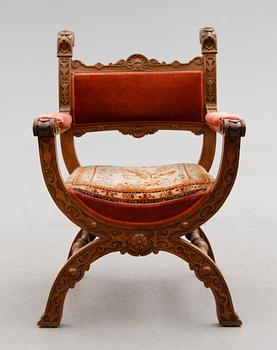 KARMSTOL, renässansstil, 1800-talets andra hälft.