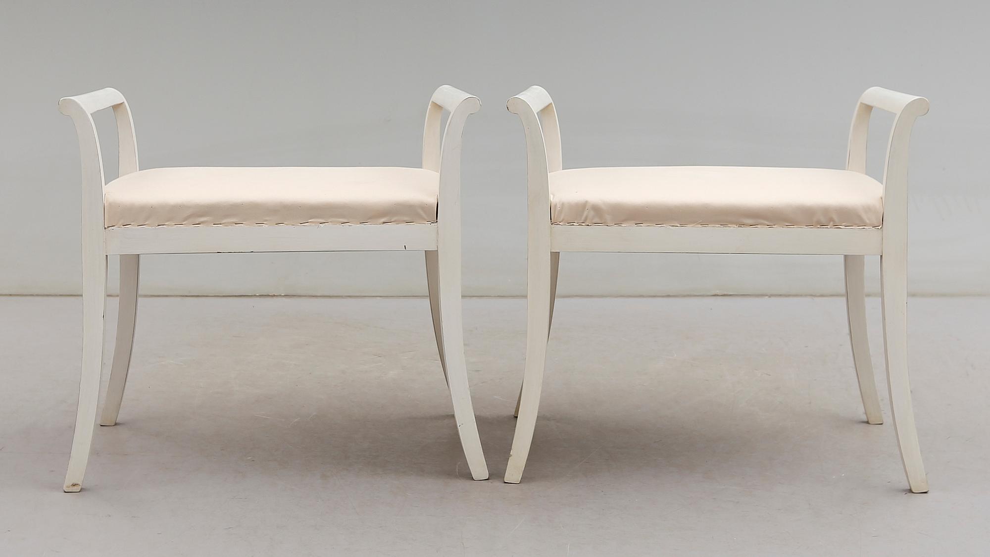 TABURETTER, 1 par, tidigt 1900-tal.