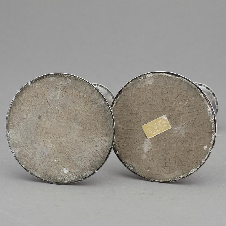 LJUSSTAKAR, silver, ett par, K&Ec, Göteborg, 1957.