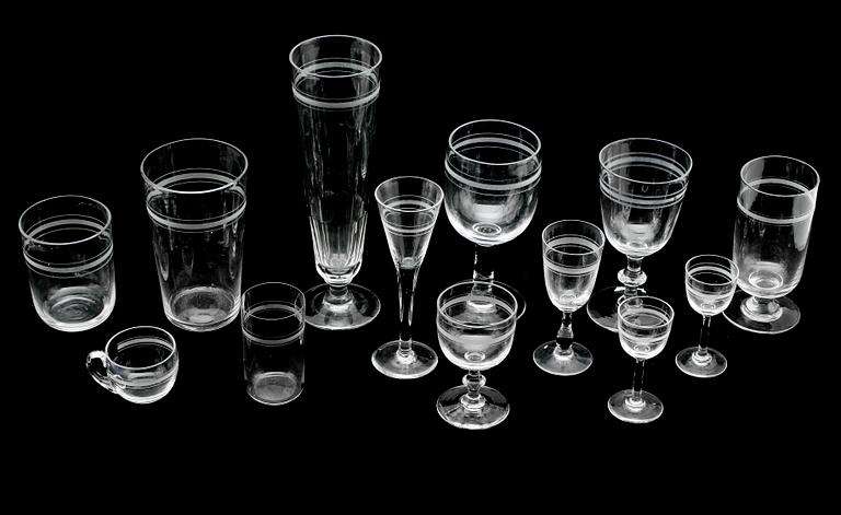 SERVISGLAS, 80 st, sk Rydbergsglas, 1900-talets första hälft.