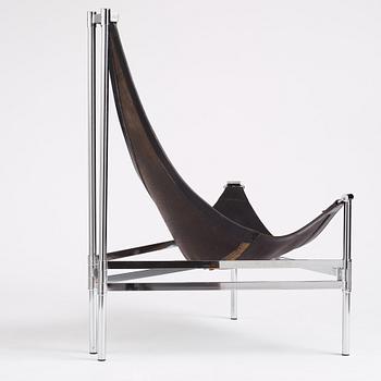 Lars and Christina Andersson, a black leather 'Inka' chair, Sweden 1980s.