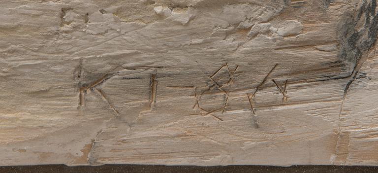 KAIN TAPPER, relief, wood and pigment, signed and dated -86.