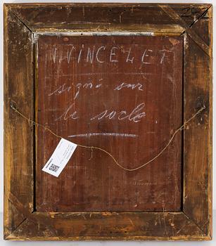 VICTOR VINCELET, olja på pannå, signerad.