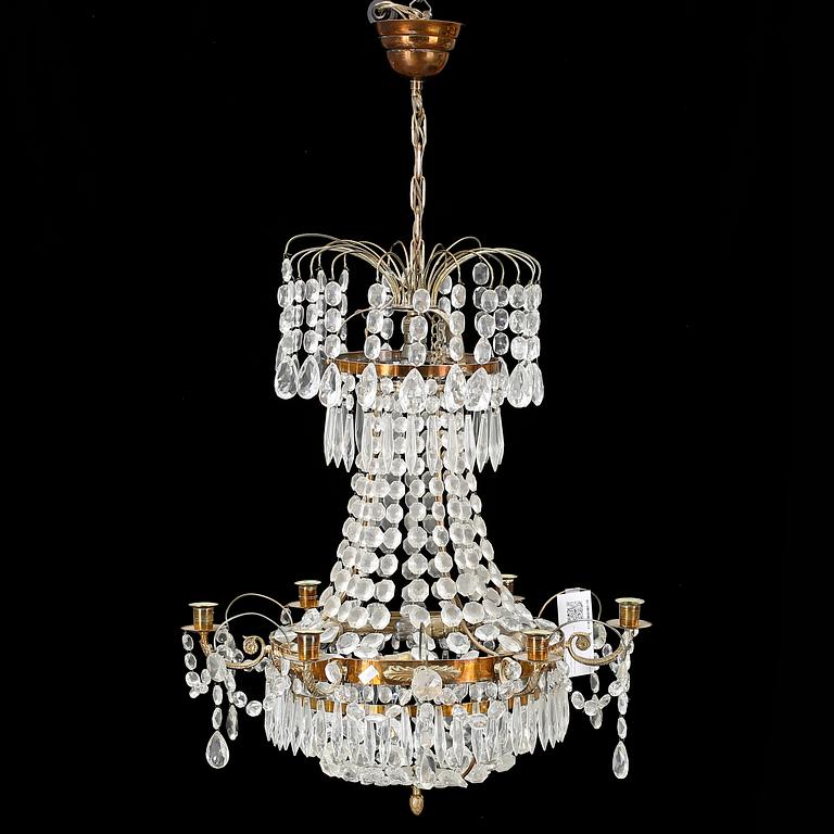 LJUSKRONA, empirestil, 1900-talets mitt. Höjd 62 cm.