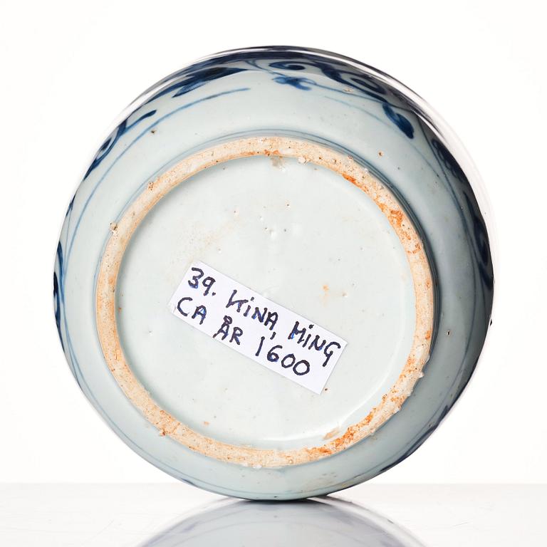 A blue and white jar, Ming dynasty (1368-1644).