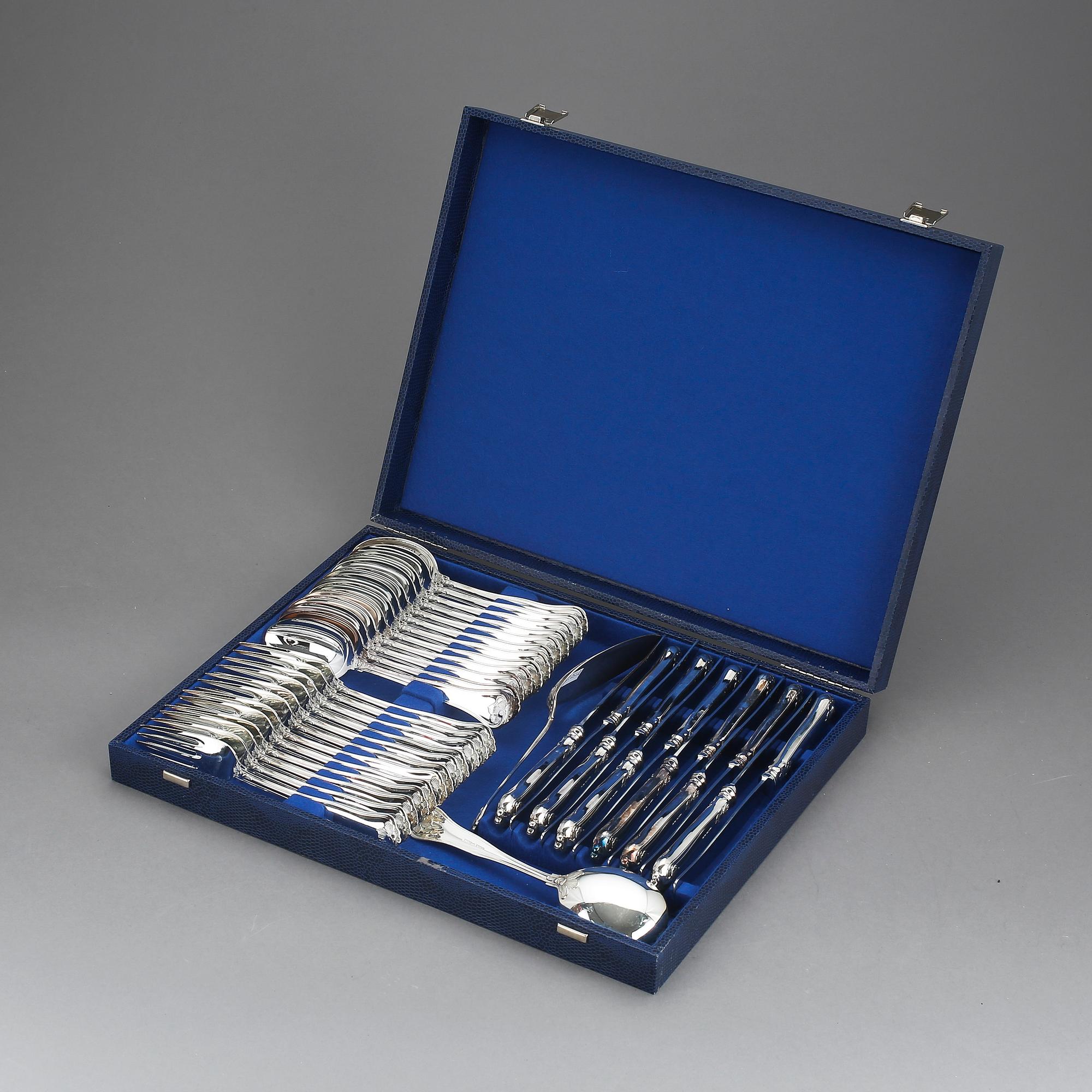 BESTICKSERVIS, 38 delar, silver, Sachsisk modell, Mema samt Cohr (1), 1990-tal. Vikt exkl delar med stålblad ca 2968 g.