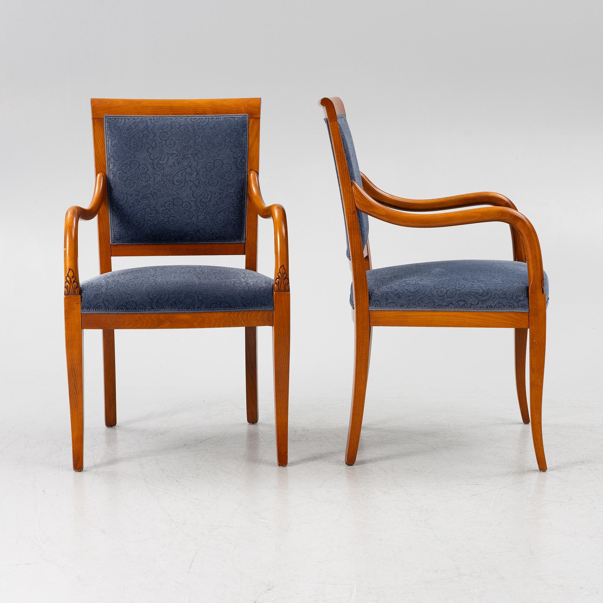 Four Empire style armchairs, Selva, Italy.