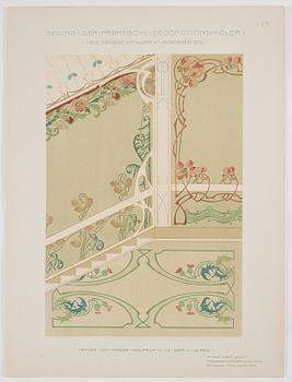 Three volumes of plates."Neue Schriften und Firmenschilder", "Der Praktische Schildmaler" och "Der Praktische Decoration.