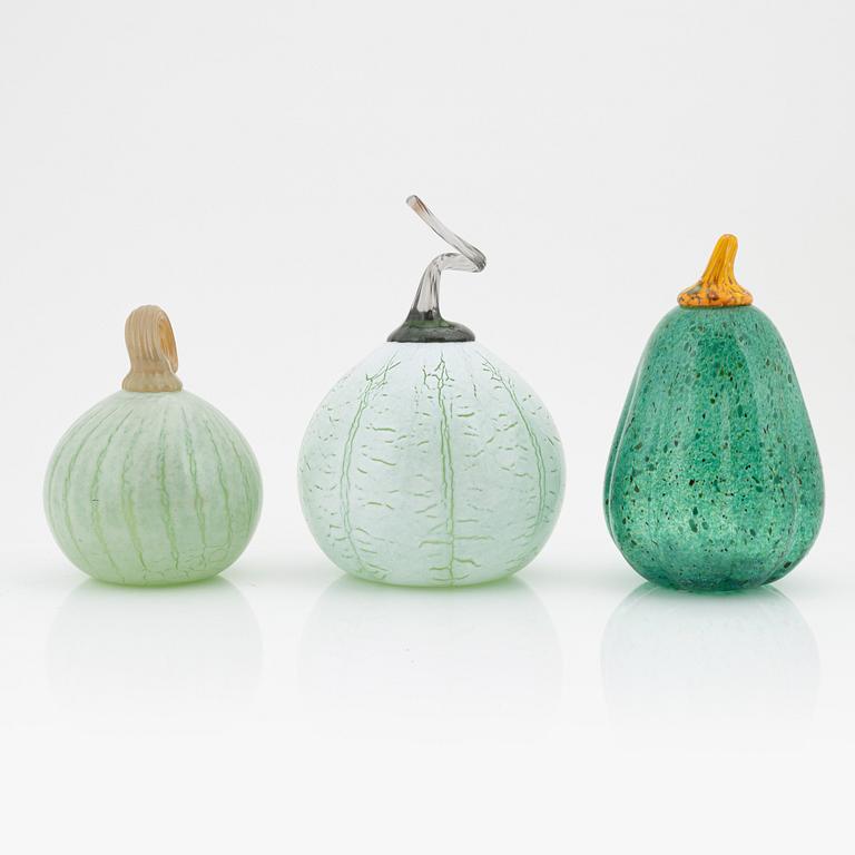 Skulpturer, 6 st, glas, bl.a. Gunnel Sahlin för Kosta Boda.