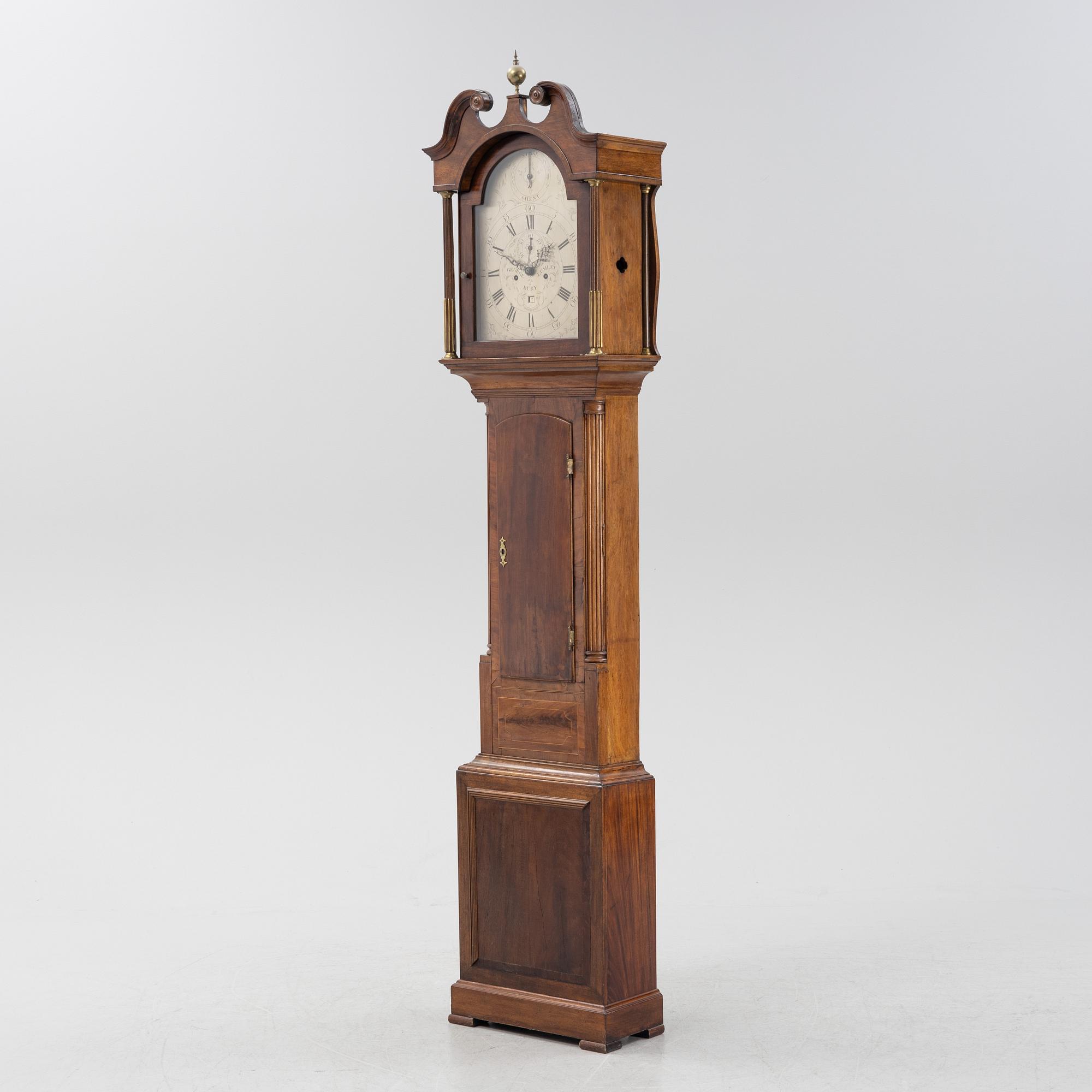 A longcase clock, George Lumley, Bury, England, second half of the 18th Century.