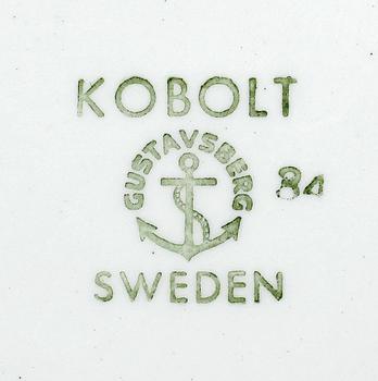 TÉSERVISDELAR, 13 st, porslin, "Kobolt", Karin Björquist Gustavsberg.