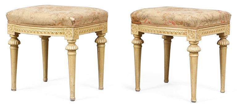 A pair of Gustavian stools.