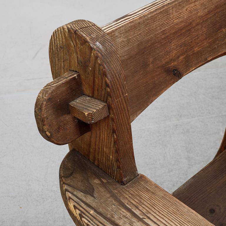 David Rosén, a pair of "Berga" pine armchairs, Nordiska Kompaniet, Sweden 1940's.