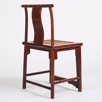 A Chinese hardwood chair, Qing dynasty (1644-1912).