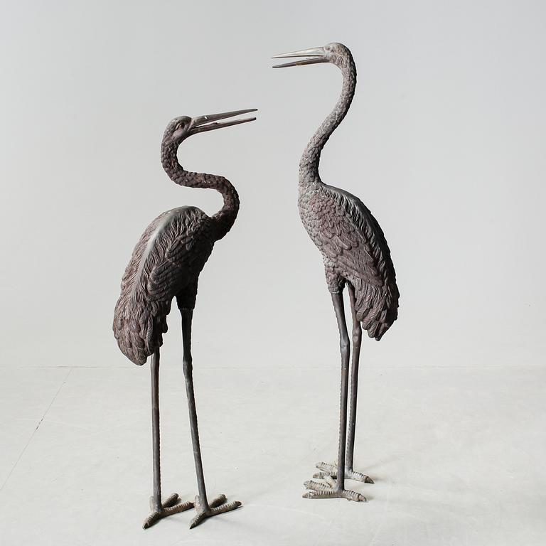 TRÄDGÅRDSSKULPTURER, ett par. Metall, modern tillverkning.