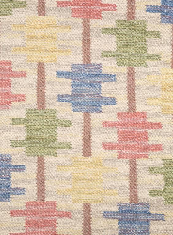 RUG. Flat weave (rölakan). 231,5 x 165,5 cm. Sweden 1960's-70's.