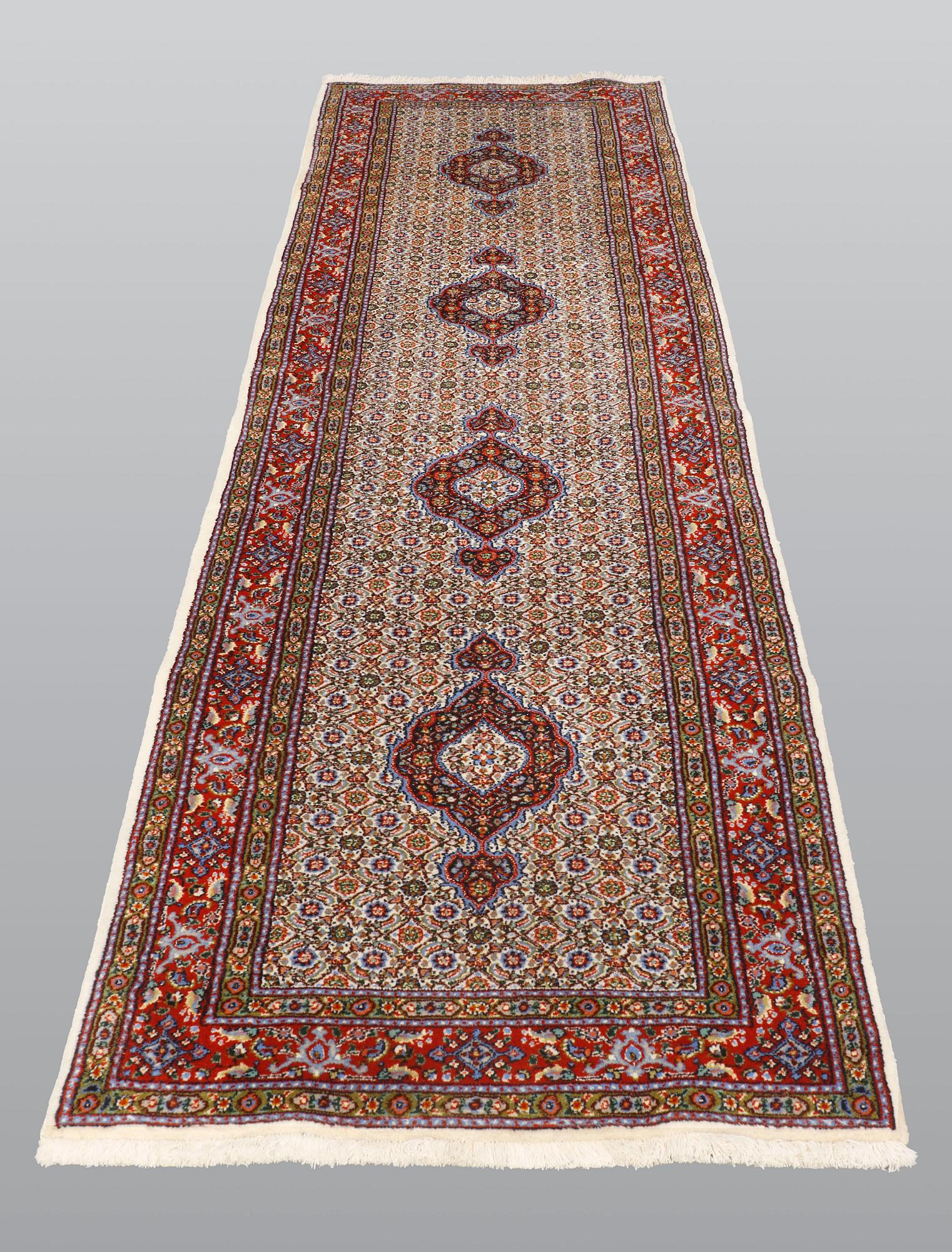 A runner, Moud, part silk, ca 290 x 82 cm.