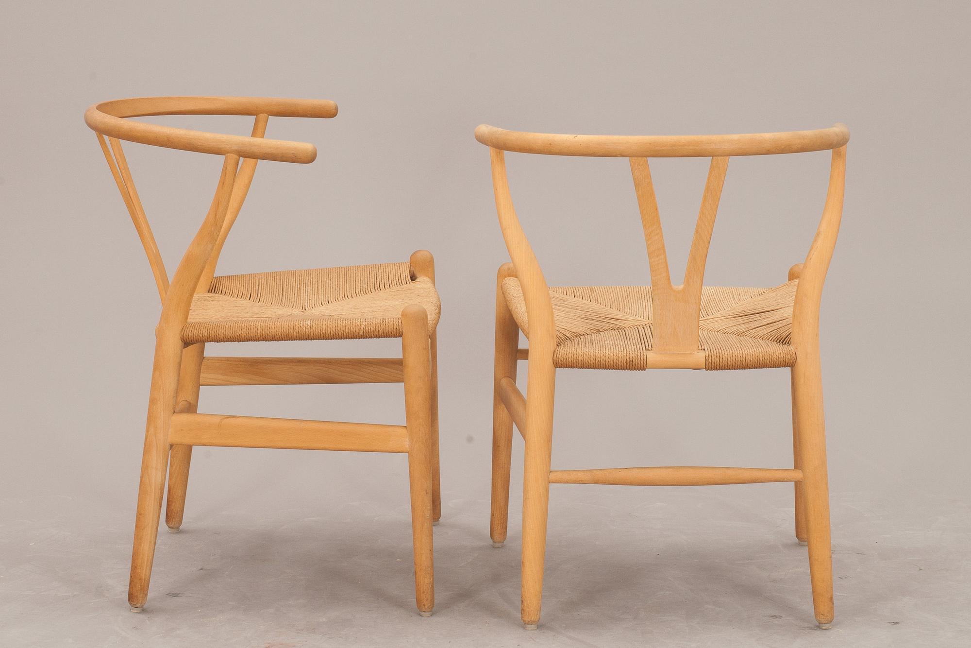 KARMSTOLAR, 8 st, Hans J Wegner, "Y-stolen", Carl Hansen & Son, Odense.