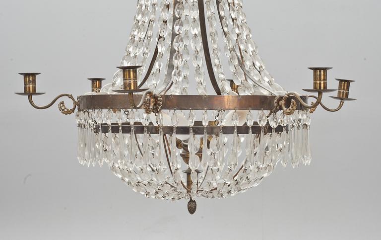 LJUSKRONA, Karl Johanstil, 1800-1900-tal. Höjd 83 cm.