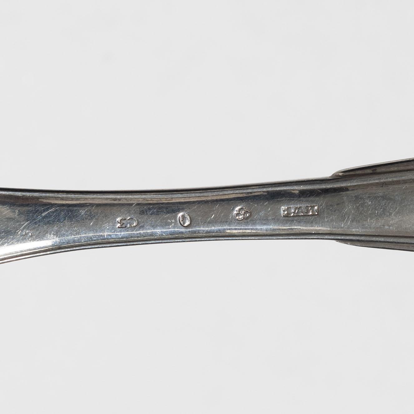 A set of Swedish 19th Century silver spoons (14 pieces).