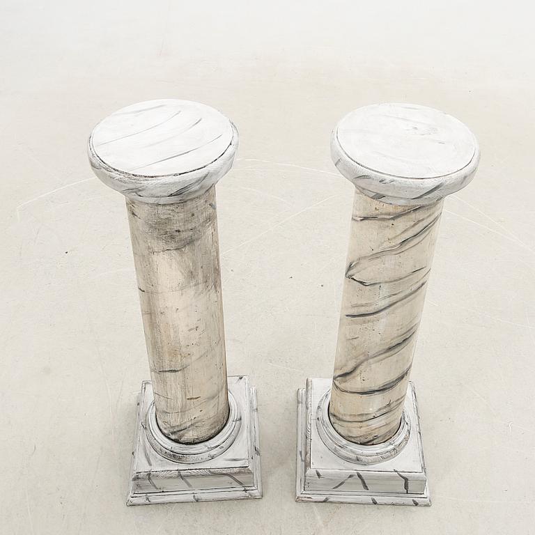 Pedestals, a pair, first half/mid 20th century.